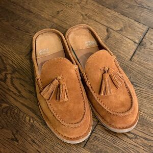 Jeffrey Campbell Tan Suede Tassel Loafers